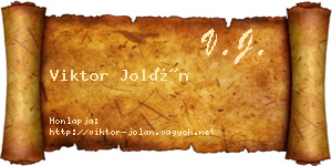 Viktor Jolán névjegykártya