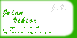 jolan viktor business card